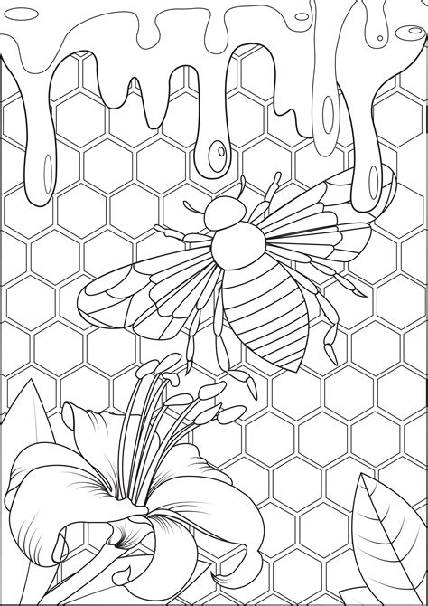 bee coloring pages for adults