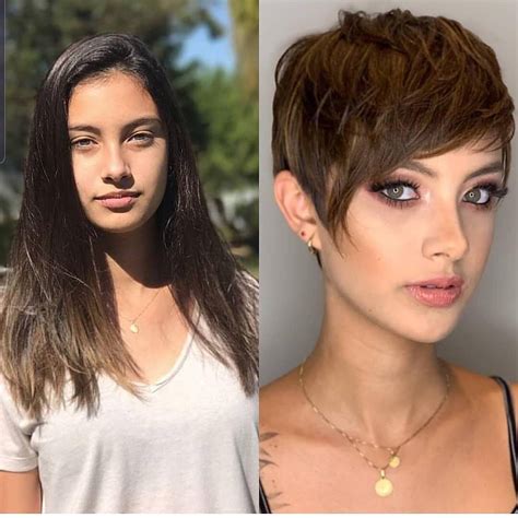 before and after pixie cuts