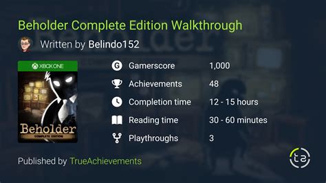 Beholder Complete Edition Walkthrough