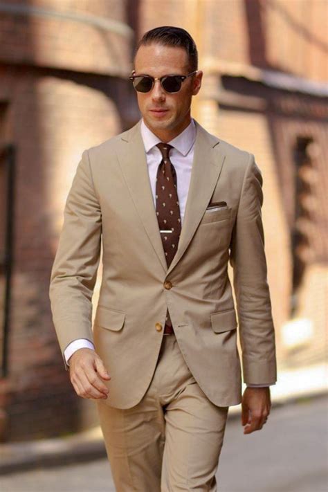 beige suit combinations