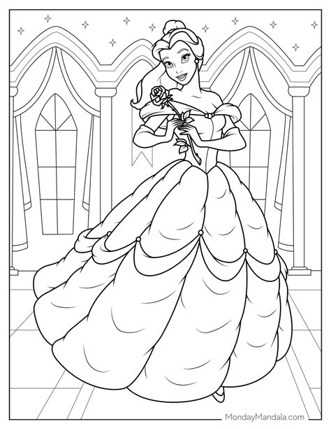 belle coloring pages pdf