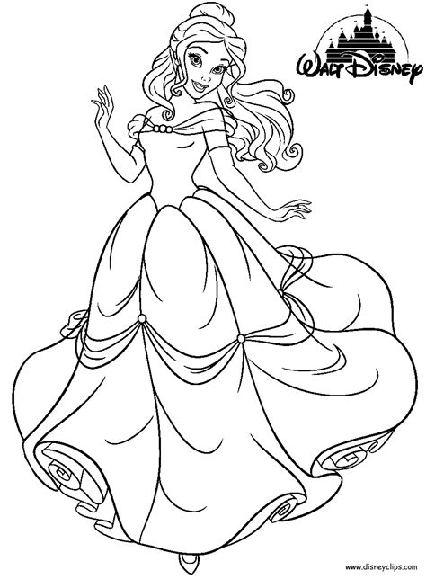 belle colouring pages