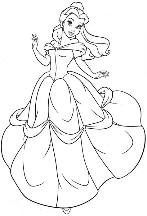 belle colouring pages