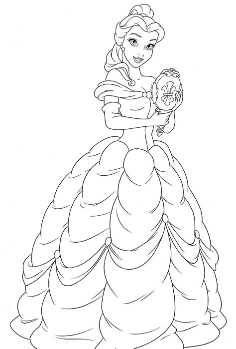 belle colouring sheets