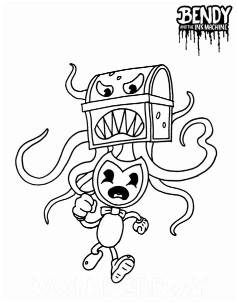 bendy and the dark revival coloring pages