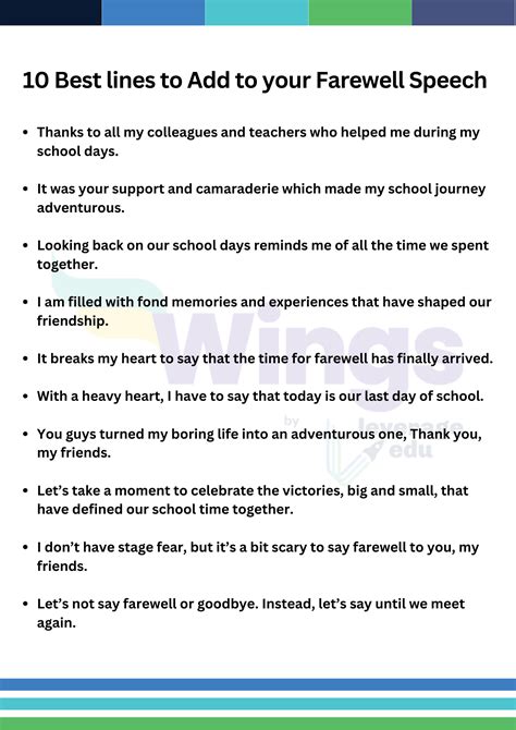 best farewell speech to colleagues in office