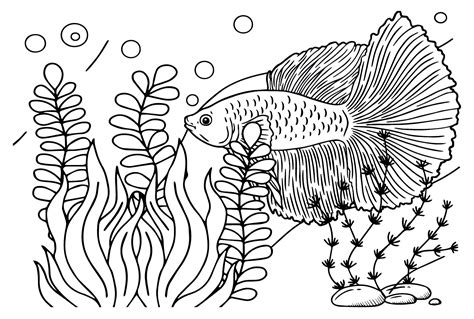 betta fish coloring page