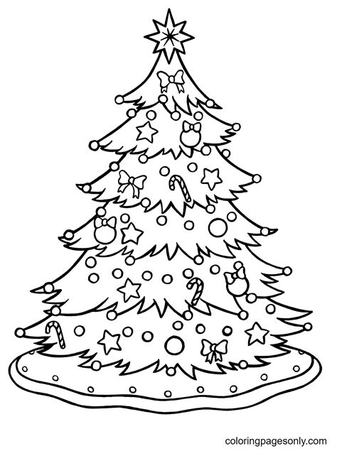 big christmas tree coloring pages printable