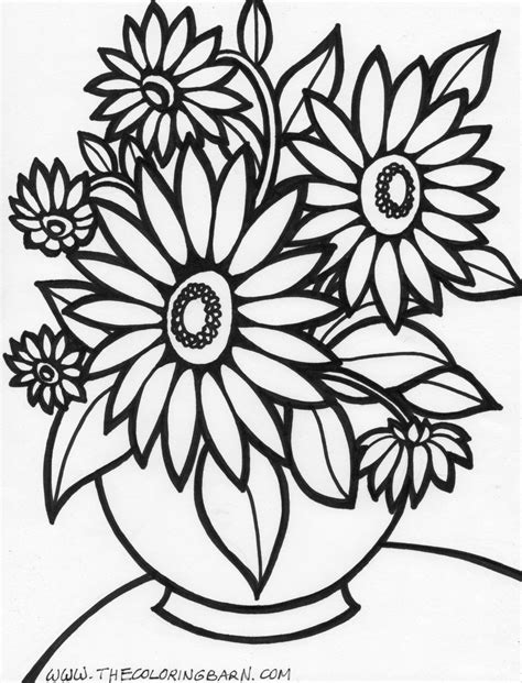 big flower coloring sheet