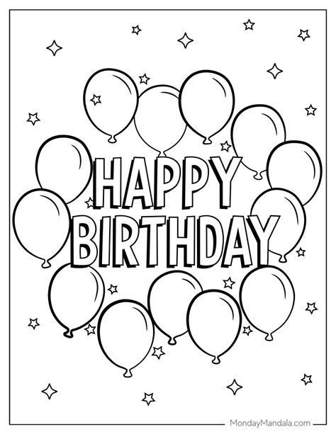 birthday balloons coloring pages