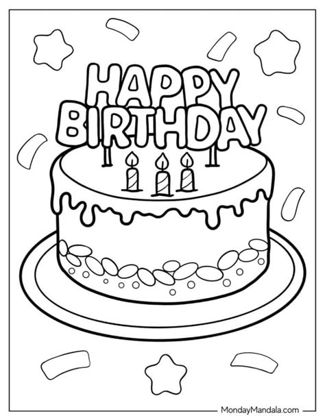 birthday cake coloring sheet