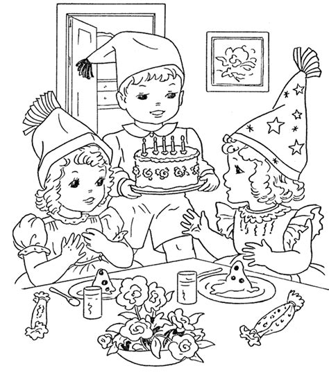 birthday party coloring pages