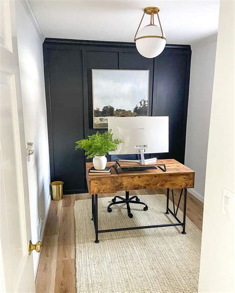 black accent wall office