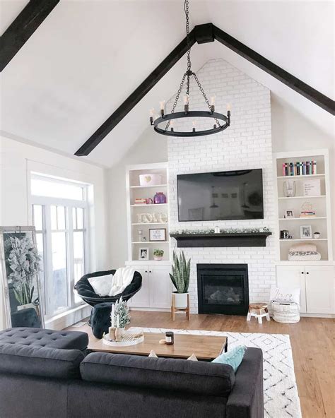 black beams white ceiling