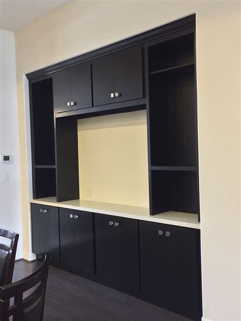 black built in cabinets