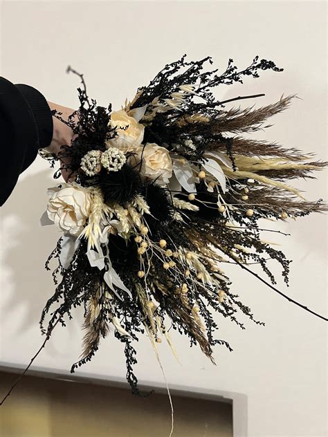 black dried flowers