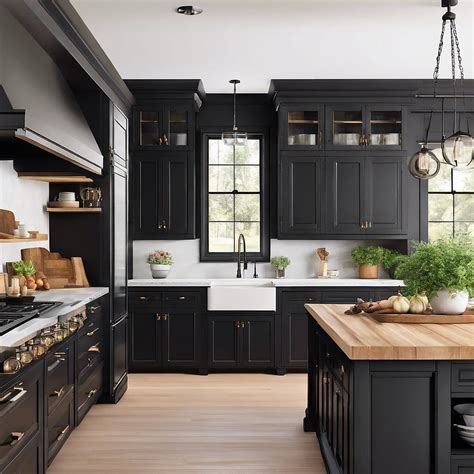 black farmhouse kitchen