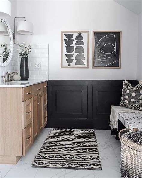 black wainscoting bathroom