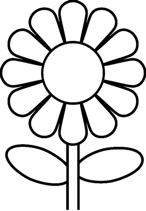 blank flower images for coloring