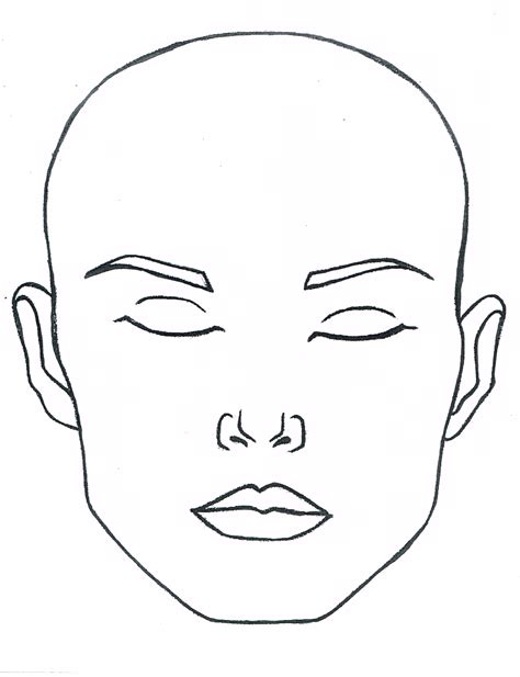 blank makeup face coloring pages