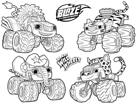 blaze colouring pages