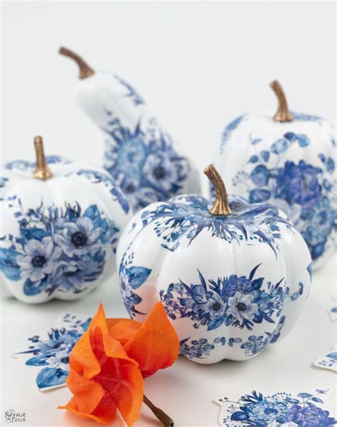 blue and white pumpkins