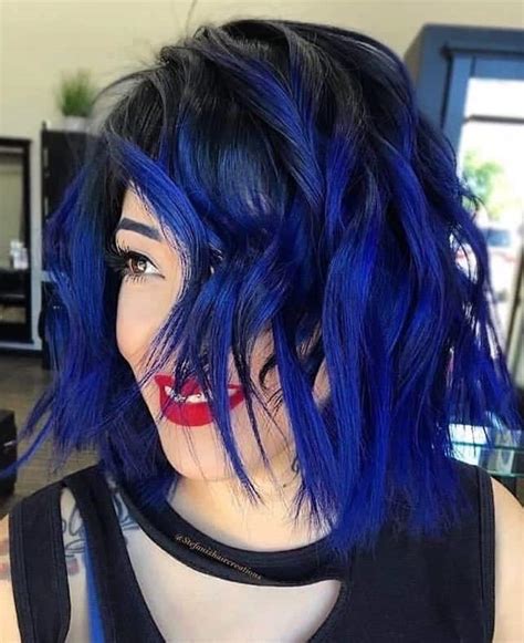 blue ombre short hair