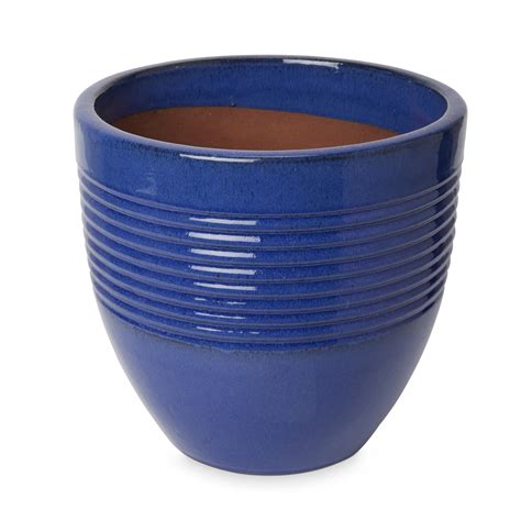 blue plant pot