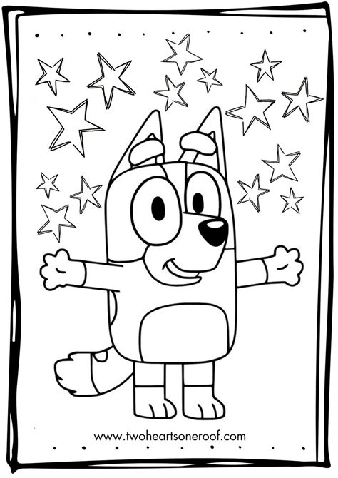 bluey colouring page