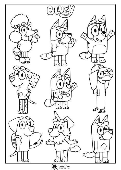 bluey colouring pages