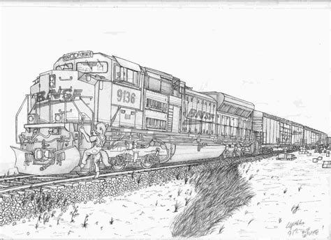bnsf train coloring pages