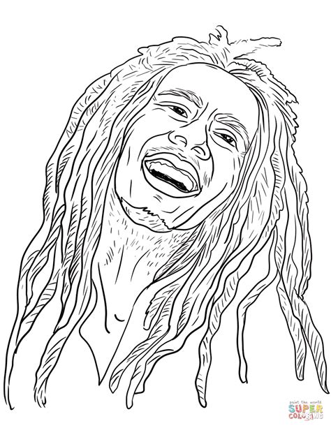 bob marley coloring pages