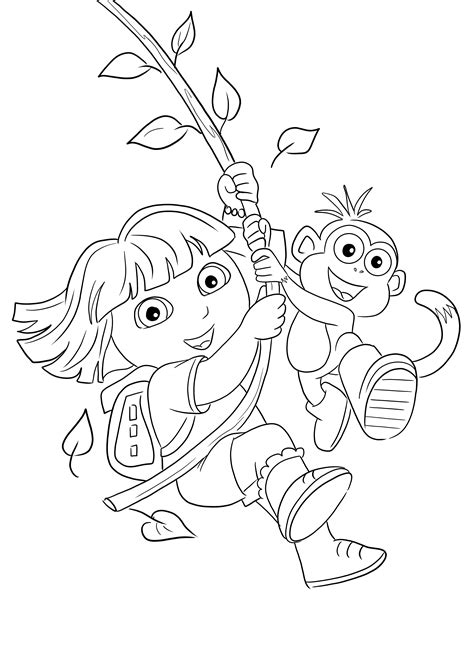 boots the monkey coloring pages