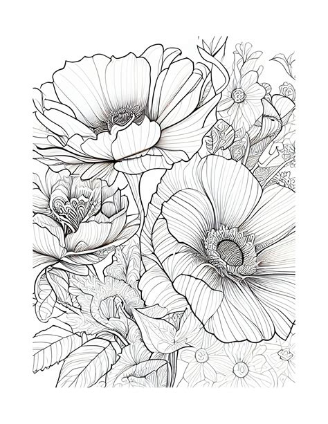 botanical coloring pages for adults