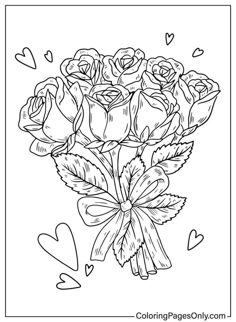 bouquet of roses coloring pages