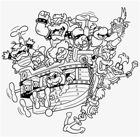 bowser airship coloring page