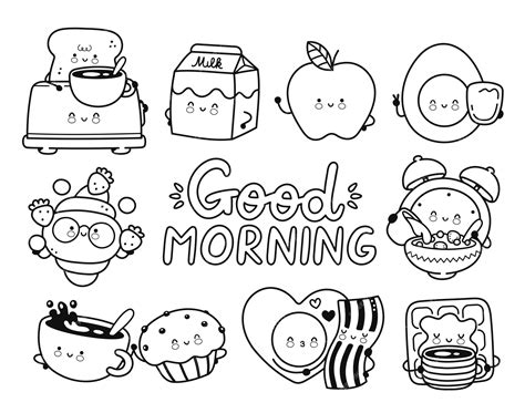 breakfast coloring pages