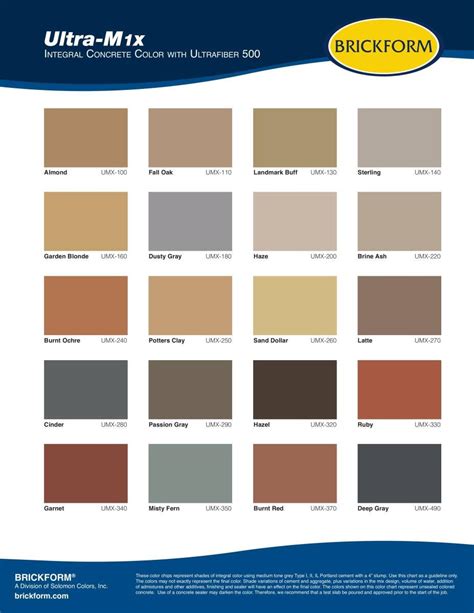 Brick Form Color Chart