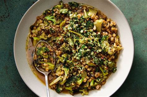 broccoli and farro stew