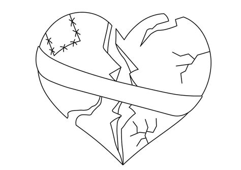 broken heart coloring pages