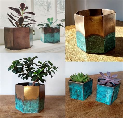 bronze flower pot