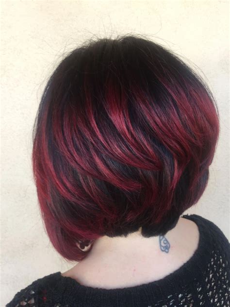 brown red ombre short hair