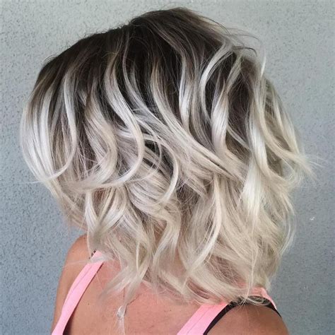 brown to platinum blonde ombre short hair