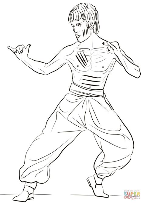 bruce lee coloring pages