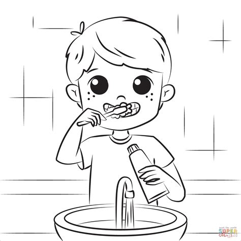 brushing teeth coloring pages