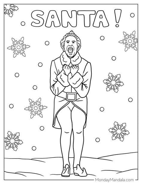 buddy the elf coloring pages