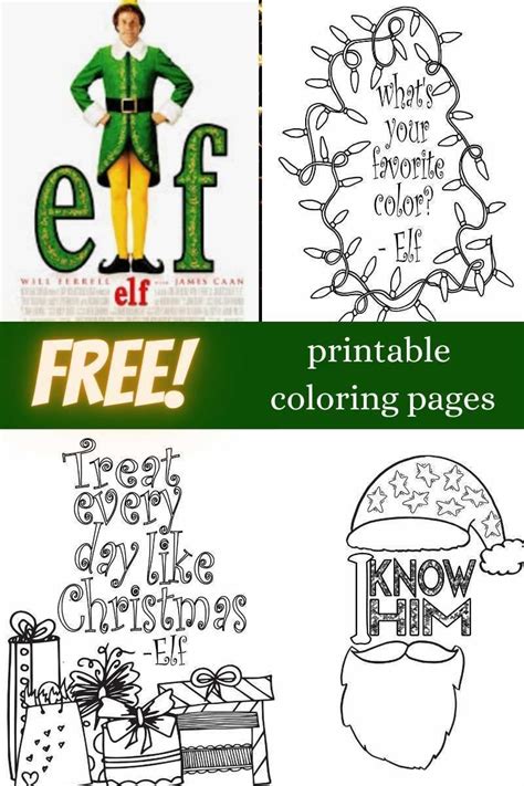 buddy the elf movie coloring pages