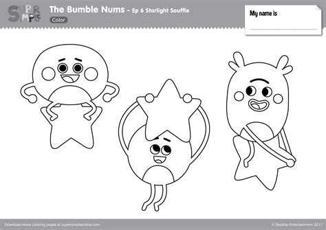 bumble nums coloring pages