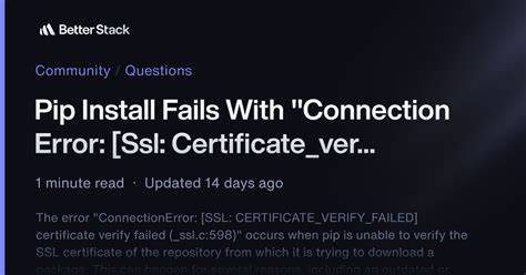 bundle install fails with SSL certificate verification error