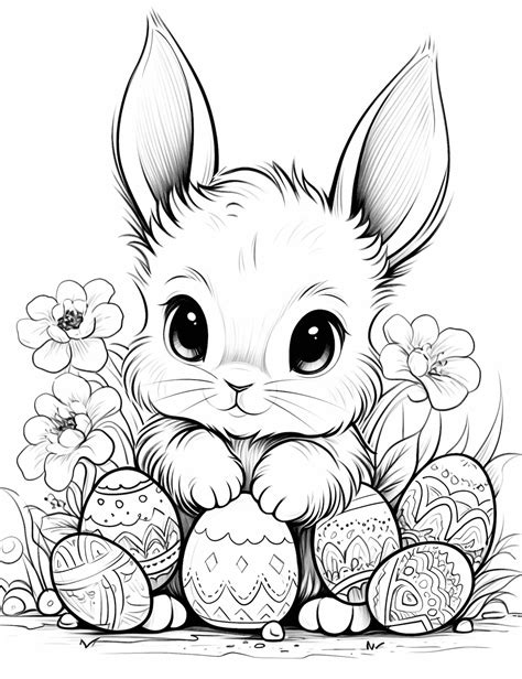 bunny colouring page